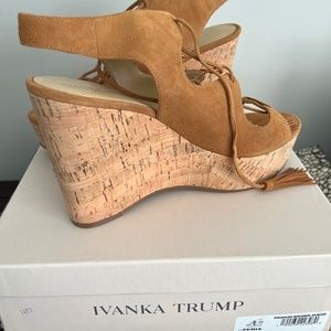 Ivanka Trump Brown Suede Wedges